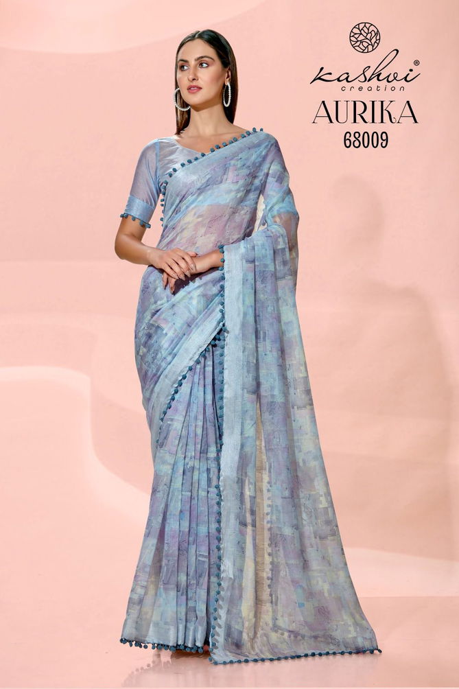 Aurika By Kashvi 68001-68010 Printed Sarees Catalog